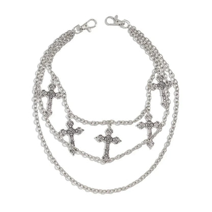 Fashion Punk Metal Pants Chain Hip Hop Waist Chain Cross Pendant Jeans Chain For Men Women Accessories Gifts Beauty World Shop