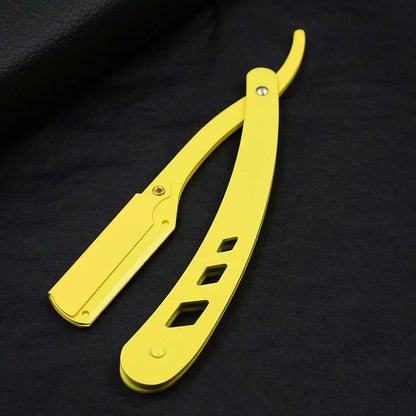 Men Shaving Barber Tools Hair Razor and Blades Antique Black Folding Shaving Knife Unisex Hair Removal (Without Blade) Beauty World Shop