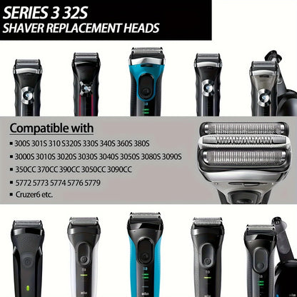 32S Series 3 Replacement Head for Braun S3 Shaver3000s,310s,3040s,3050cc,3010s,3070cc,3080s,3090s,350cc-4,370cc-4,380s-4,3090cc Beauty World Shop