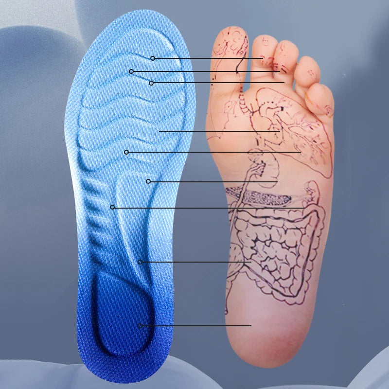 4D Cloud Technology Sports Insoles for Shoes PU Sole Soft Breathable Shock Absorption Cushion Running Orthopedic Care Insoles Beauty World Shop