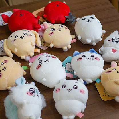NEW 11CM Kawaii Chikawas Hachiware Usagi Angry Pun Series Plush Keychain Pendant Soft Stuffed Cartoon Plush Doll Toy Bag Pendant Beauty World Shop
