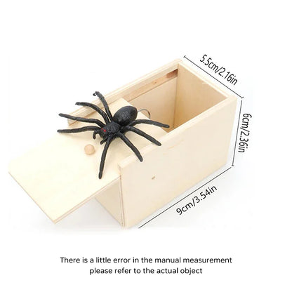 Trick Spider Funny Scare Box Wooden Hidden Box Quality Prank Wooden Scare Box Fun Game Prank Trick Friend Office Toys Beauty Fashion