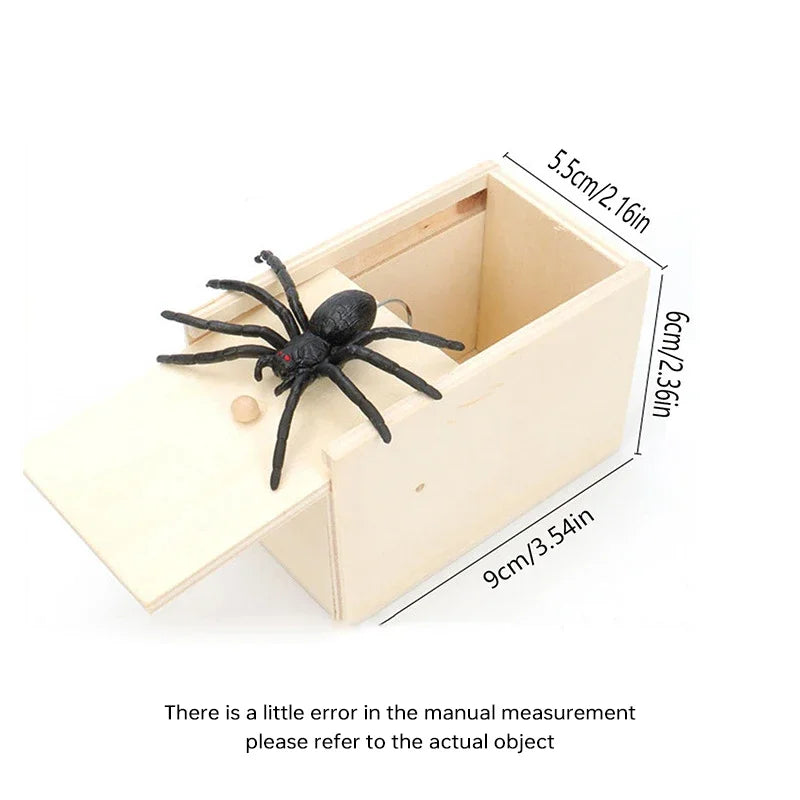 Trick Spider Funny Scare Box Wooden Hidden Box Quality Prank Wooden Scare Box Fun Game Prank Trick Friend Office Toys Beauty World Shop