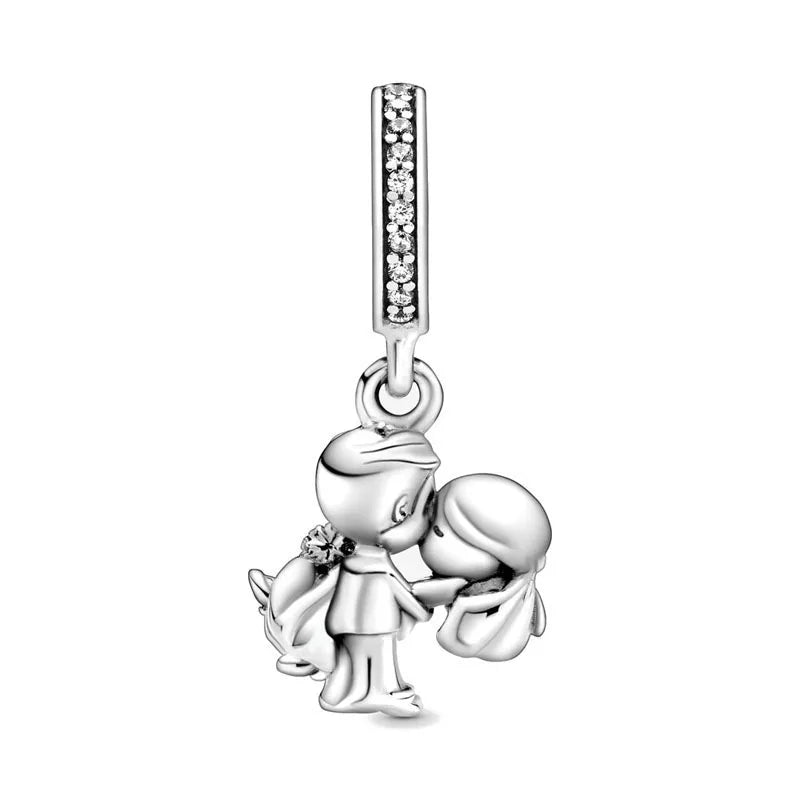 2025 New S925 Silver Spring Ball Bear Cross Pendant Suitable for Original Bracelets DIY Accessories Women's Charm Jewelry Gifts Beauty World Shop