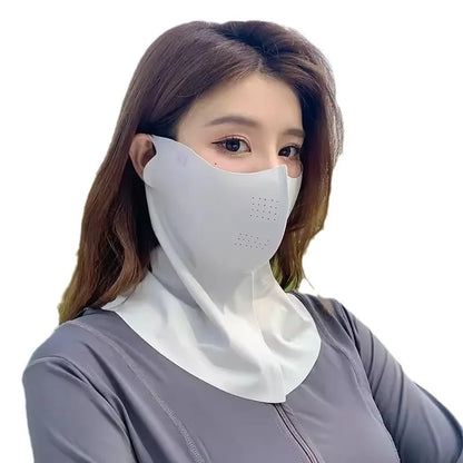 Women Summer UV Protection Neck Scarf Ice Silk Face Mask Cover Outdoor Wrap Cover Sports Cycling Sun Proof Sunscreen Dustproof Beauty World Shop