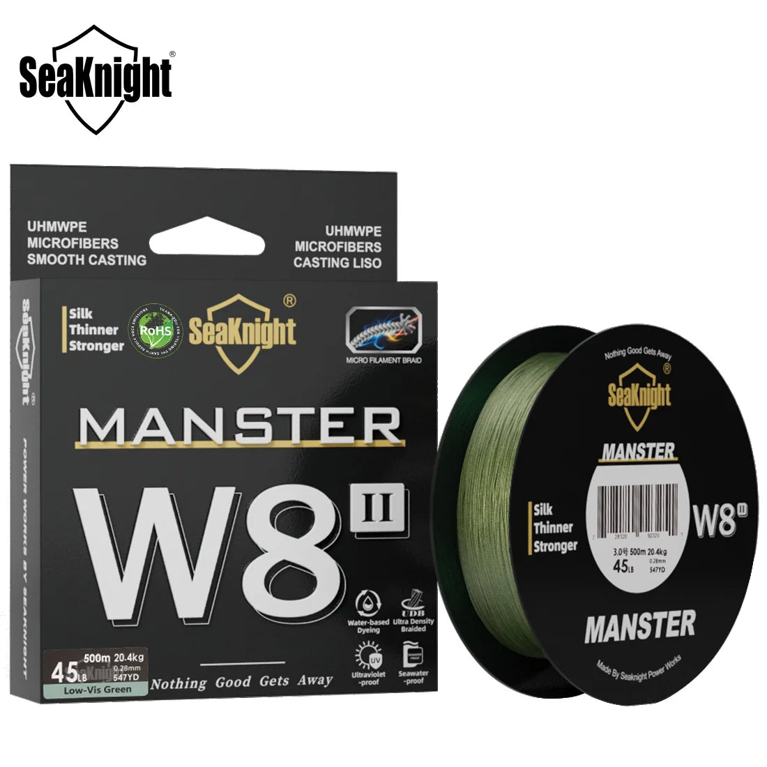 SeaKnight Brand W8 II Series 500M 8 Strands Fishing Line Advanced Braided PE Line anti-UV Seawater proof coating Fishing Line Beauty World Shop
