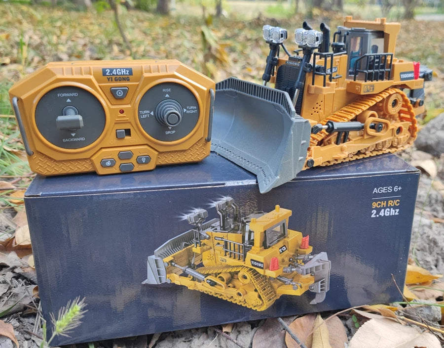 4WD Remote Control Excavator 4x4 Alloy Dump Truck Bulldozer Radio Model RC Car Construction Vehicle Toy Children Kids Gifts Beauty World Shop