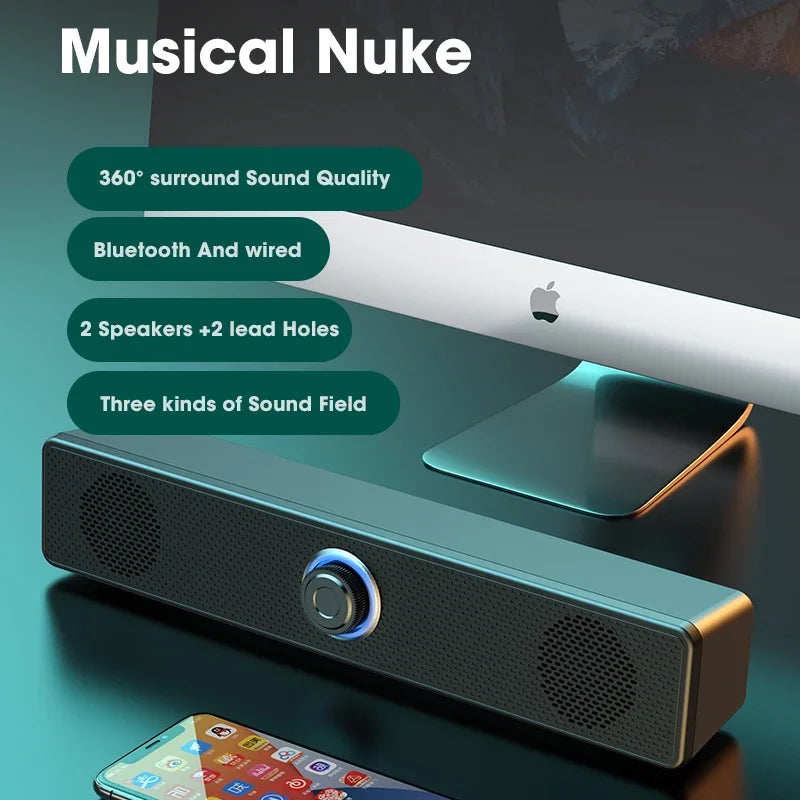 Wired Wireless Bluetooth Speaker Sound Box Bar Soundbar Computer PC TV Laptop Desktop Music Portable Caixa De Som Audio System Beauty World Shop
