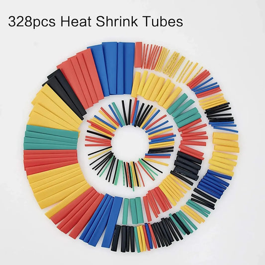 164/328PCS Heat Shrink Tubing 2:1Wire Cable Wrap Assortment Electric Insulation Tube Kit 5 Color 8 Size Beauty World Shop