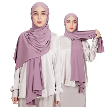 Premium Jersey Instant Hijab Good Stitch Stretchy Jersey Scarf Malaysia Wraps Plain Muslim Turban Headband Shawls Supplier Beauty World Shop