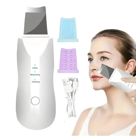 Deep Vibrate Skin Scrubber Facial Cleaner Shovel Spatula Not Ultrasonic Face ScrubberPeeling Blackhead Remover Facial Ma ssager Beauty World Shop