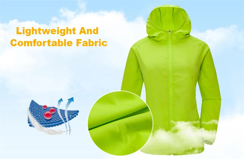 JNLN Men Women Waterproof Hiking Jackets Quick Dry Camping Windbreaker Unisex Outdoor Trekking Raincoat Anti UV Packable Clothes Beauty World Shop