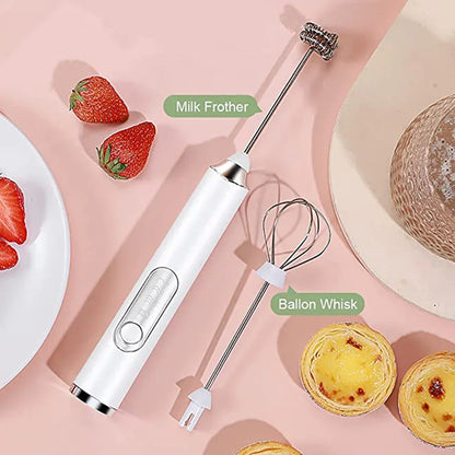 TINSOL  Electric Milk Frother Mini Handheld Wireless Powerful USB Rechargeable Convenience Coffee Milk Whipping Kitchen Whisks Beauty World Shop