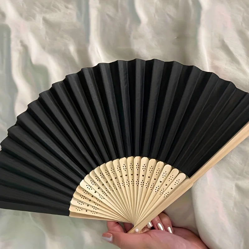 1pc-Multi-colored hand folding fan, bamboo folding fan, hand folding fan for church wedding gifts, party discount Beauty World Shop