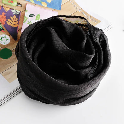 New 70X70cm Simulation Silk Scarves Women's Versatile Small Square Solid Chiffon Scarf Gauze Scarf Party Gift Beauty World Shop