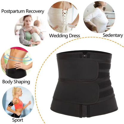 1pc Waist Trainer Slimming Body Shaper Fitness Belt Weight Loss Fat Burning Sport Girdle Sweat Trimmer Workout Cincher Shapewear Beauty World Shop