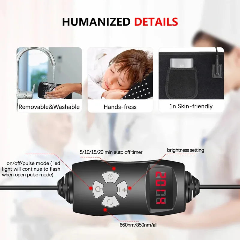 Infrared Light LED Healthcare Belt Waist Red Light Heating Massage Belt Pad Lumbar Back Waist Massager For Muscle Body Relief Beauty World Shop