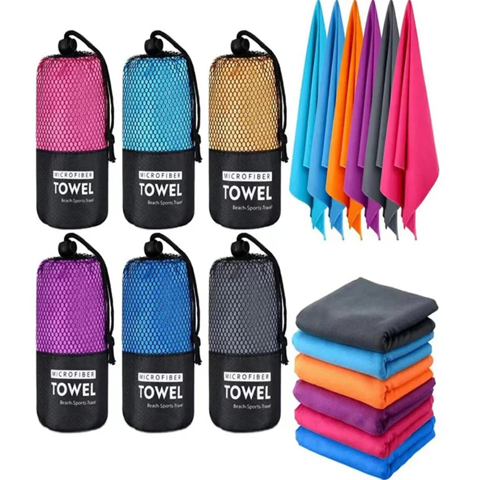 S/M/L Microfiber Towel Sports Quick-Drying Super Absorbent Camping Towel Super Soft Lightweight Gym Swimming Yoga Beach Towel Beauty World Shop