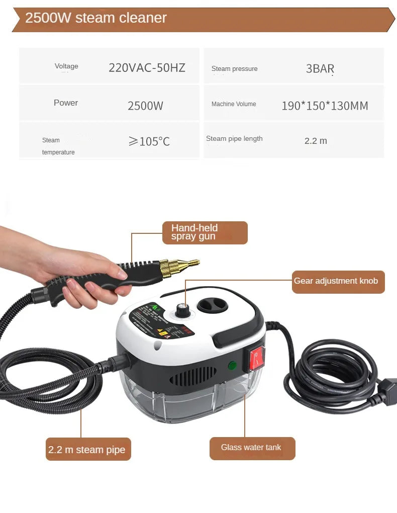 Steam Cleaner High Temperature Sterilization Air Conditioning Kitchen Hood Home /Car Steaming Cleaner 110V US Plug /220V EU Plug Beauty World Shop