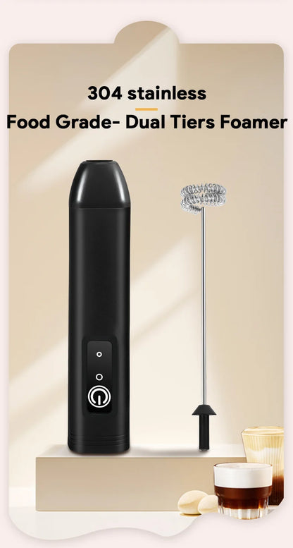UPGRADED Electric Coffee Frother/MILK Whisk+Egg Beater MINI Food Blender USB Rechargeable Handheld Three Speeds Espresso Tools Beauty World Shop