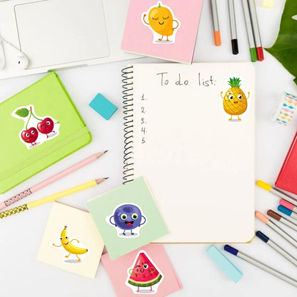 100-500pcs Stationery Stickers Birthday Party Back ground Fruits Balloon Happy Banner Refrigerator Vegetable Stickers Beauty World Shop