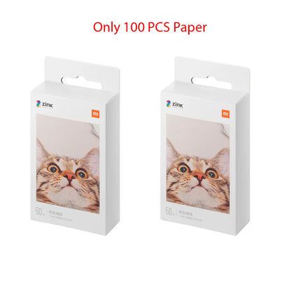 Original 100% Xiaomi ZINK Pocket Printer Paper Self-adhesive Photo Print 50pcs Sheets Xiaomi 3-inch Mini Pocket Photo Printer CN Beauty World Shop