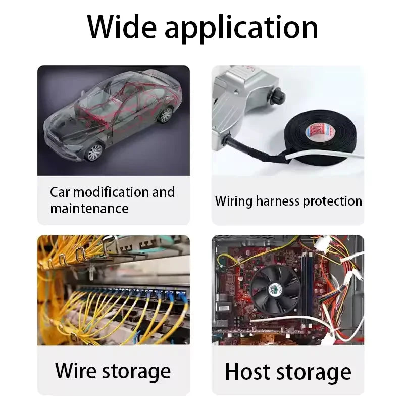 15 Meter Heat-resistant Flame Retardant Tape Coroplast Adhesive Cloth Tape For Car Cable Harness Wiring Loom Protection Beauty World Shop