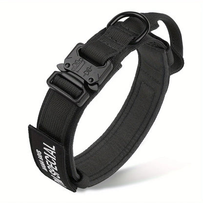 Heavy Duty Tactical Dog Collars with Handle Military Collar with Patch Outdoor Training and Walking for Medium and Large Dogs Beauty World Shop