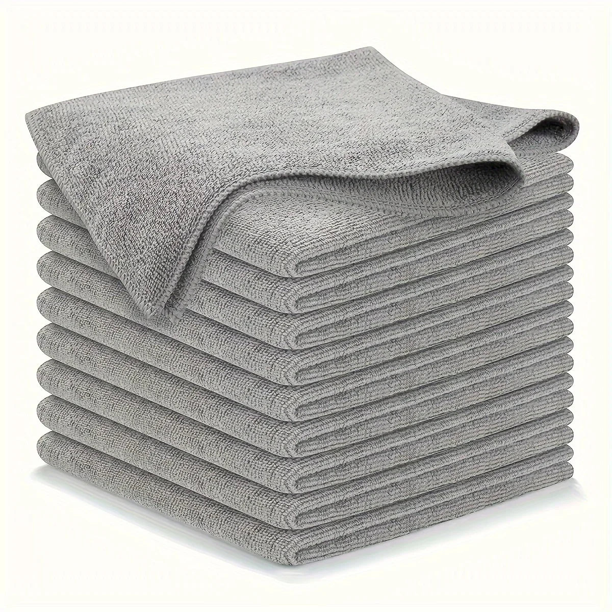 5/10/20pcs Kitchen Towel, Ultra-fine Fiber Light Gray Cleaning Cloth Set, Absorbent, Soft And Stain-removing Cloth Beauty World Shop