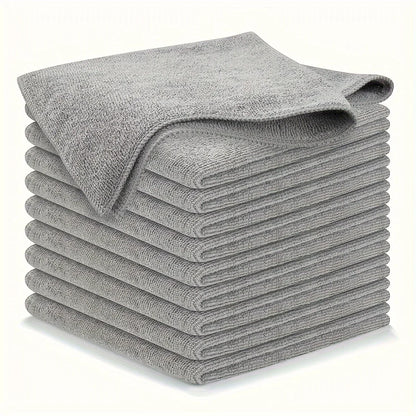 5/10/20pcs Kitchen Towel, Ultra-fine Fiber Light Gray Cleaning Cloth Set, Absorbent, Soft And Stain-removing Cloth Beauty World Shop