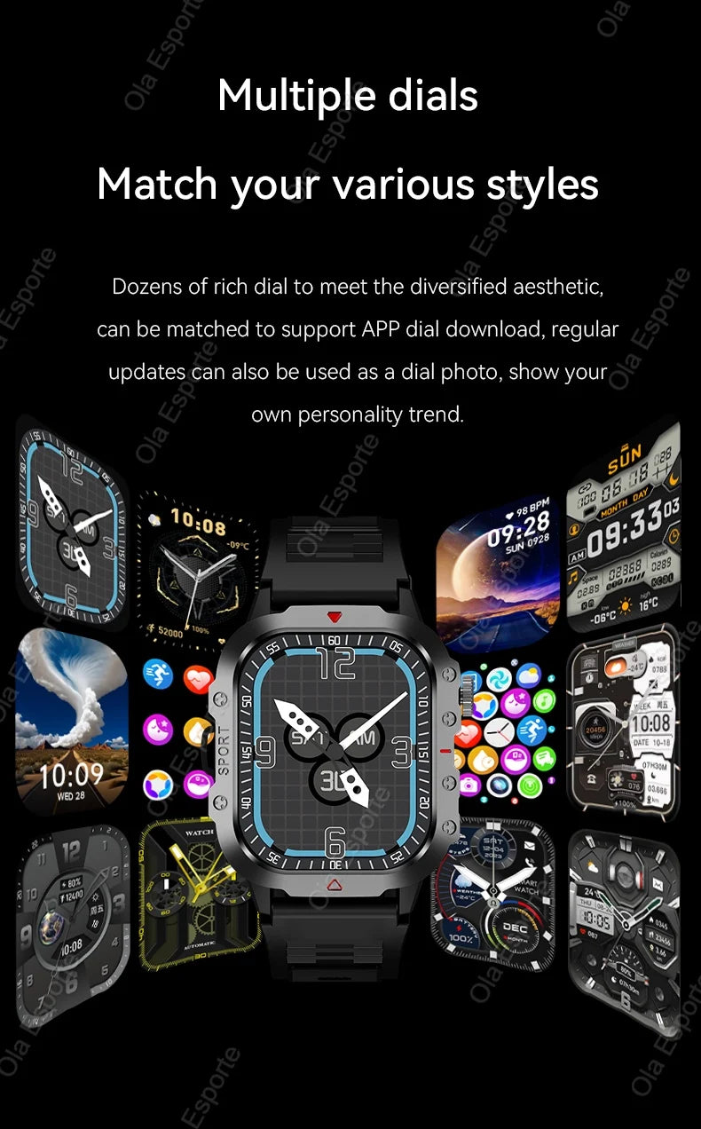 New Military GPS Smart Watch Men Flashlight Compass Waterproof Outdoor Sports Tracker Bluetooth Calls Smartwatch For Android IOS