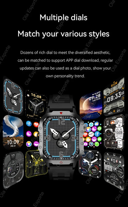 New Military GPS Smart Watch Men Flashlight Compass Waterproof Outdoor Sports Tracker Bluetooth Calls Smartwatch For Android IOS