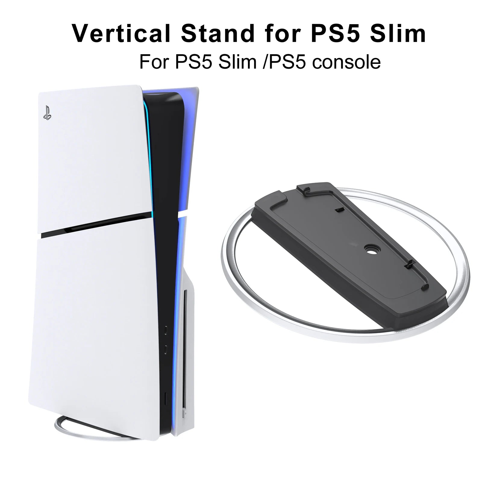 Metal Vertical Stand for PS5 Slim Console Disc and Digital with Screw, Base Stand Replacement for Playstation 5 Slim Console Beauty World Shop