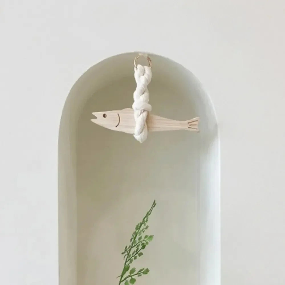 Wall Wooden Door Pendant Ultra-thin Tree Fish Ornament Lightweight Saves Space Wall-mounting Fish Hangable Pollack Charm Crafts Beauty World Shop