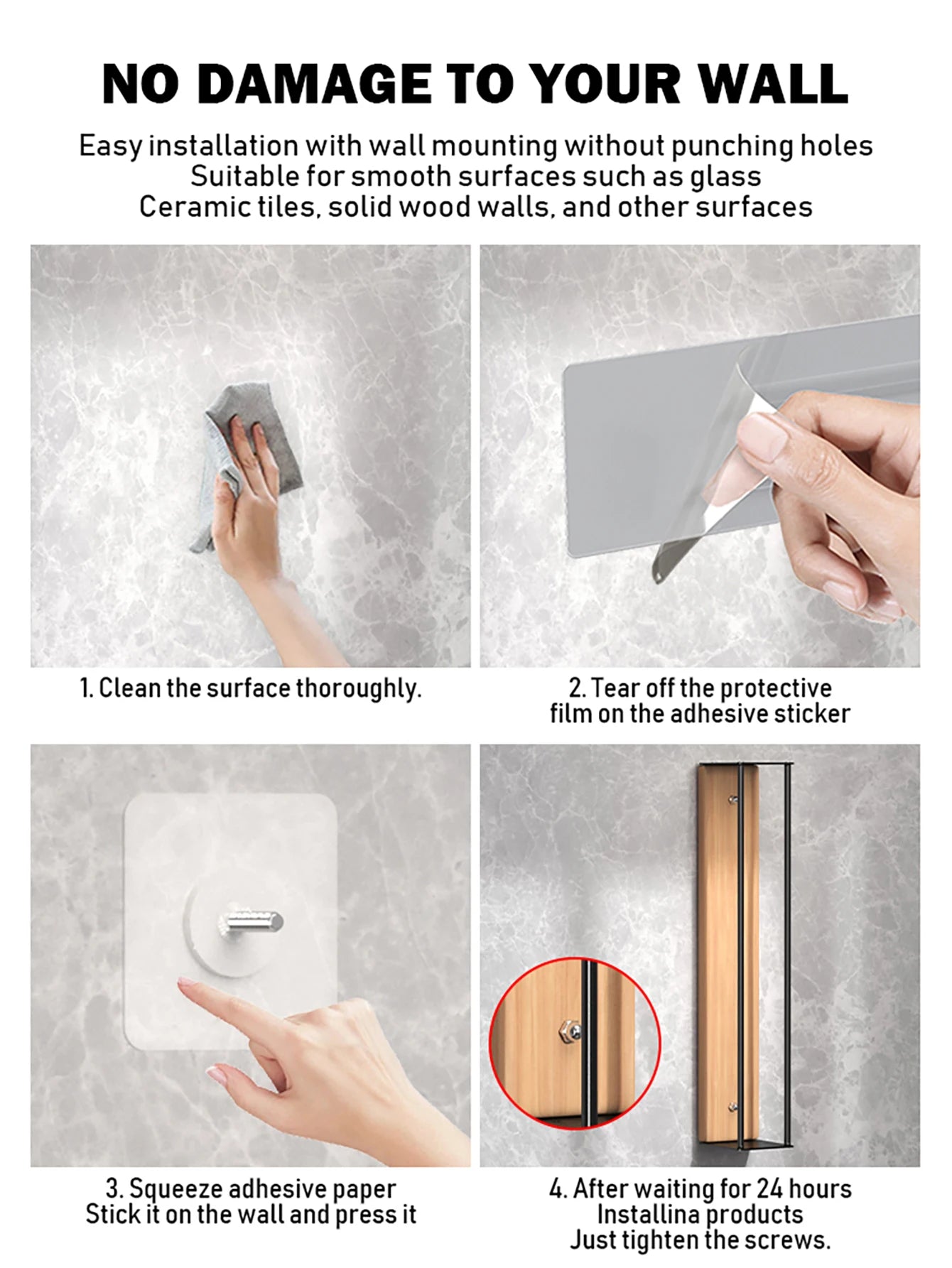 Bathroom wall mounted towel rack, bathroom decorative towel rack, towel hanging rack, roll towel storage, no drilling required Beauty World Shop