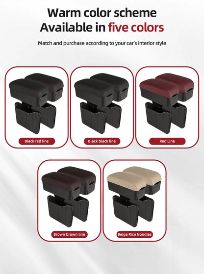 Height Adjustable Car Center Console Gap Storage Organizer with Liftable Tray Elbow Support Armrest Pad for SUV Sedan Beauty World Shop