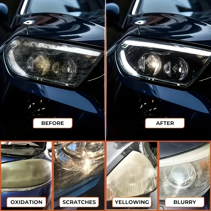 Car Headlight Restoration Polishing Kit - Scratch Remover & Oxidation Cleaner Repair Paste for Headlamp Assembly Beauty World Shop