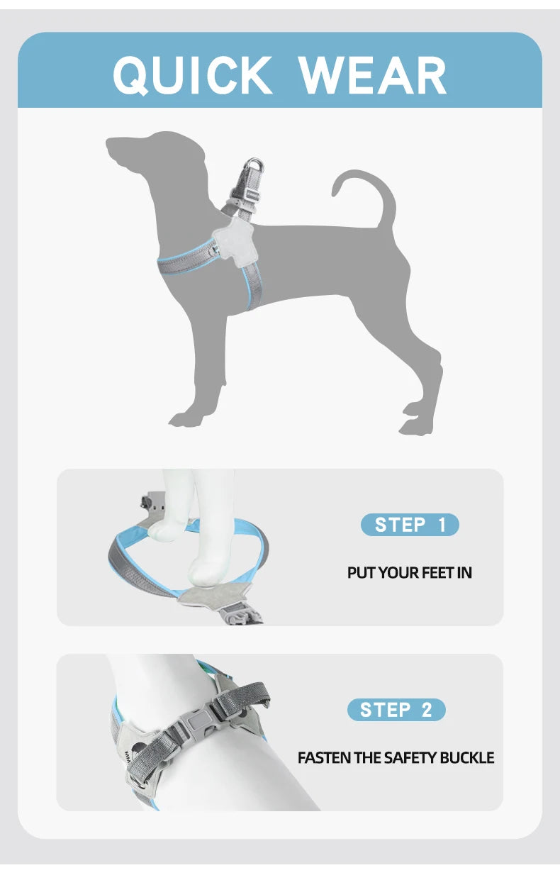 Adjustable Dog Harness For Small Medium Dogs Cats Reflective Dogs Vest Harnesses Puppy Chest Strap Pug Pet Chihuahua Supplies Beauty World Shop