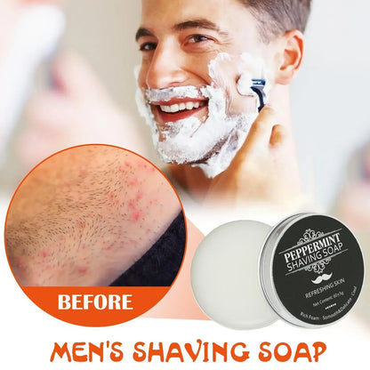 Handmade Smooth Texture Ear Shaving Soap Bar - Organic Foam Shaving Cream for Men Face Freshness And Cleanliness Maintainer