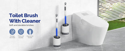 Water Spray Silicone Toilet Brush 40cm Long Handle Refillable Silicone TPR Brush With Wall-Mounted Bathroom Cleaning Accessories Beauty World Shop