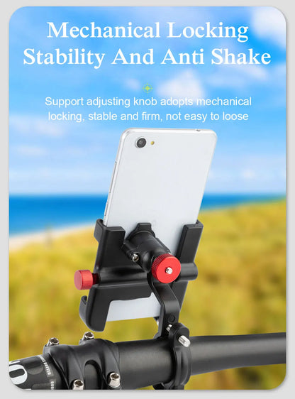 NEWBOLER MTB Phone Mount Stand Bicycle Holder 360° Rotatable Aluminum Adjustable Bike Phone Holder Non-slip Cycling Bracke Beauty World Shop
