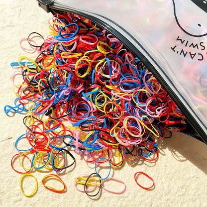 500/1000/2000pcs Girls Colourful Disposable Rubber Band Hair Ties Headband Children Ponytail Holder Bands Kids Hair Accessories Beauty World Shop