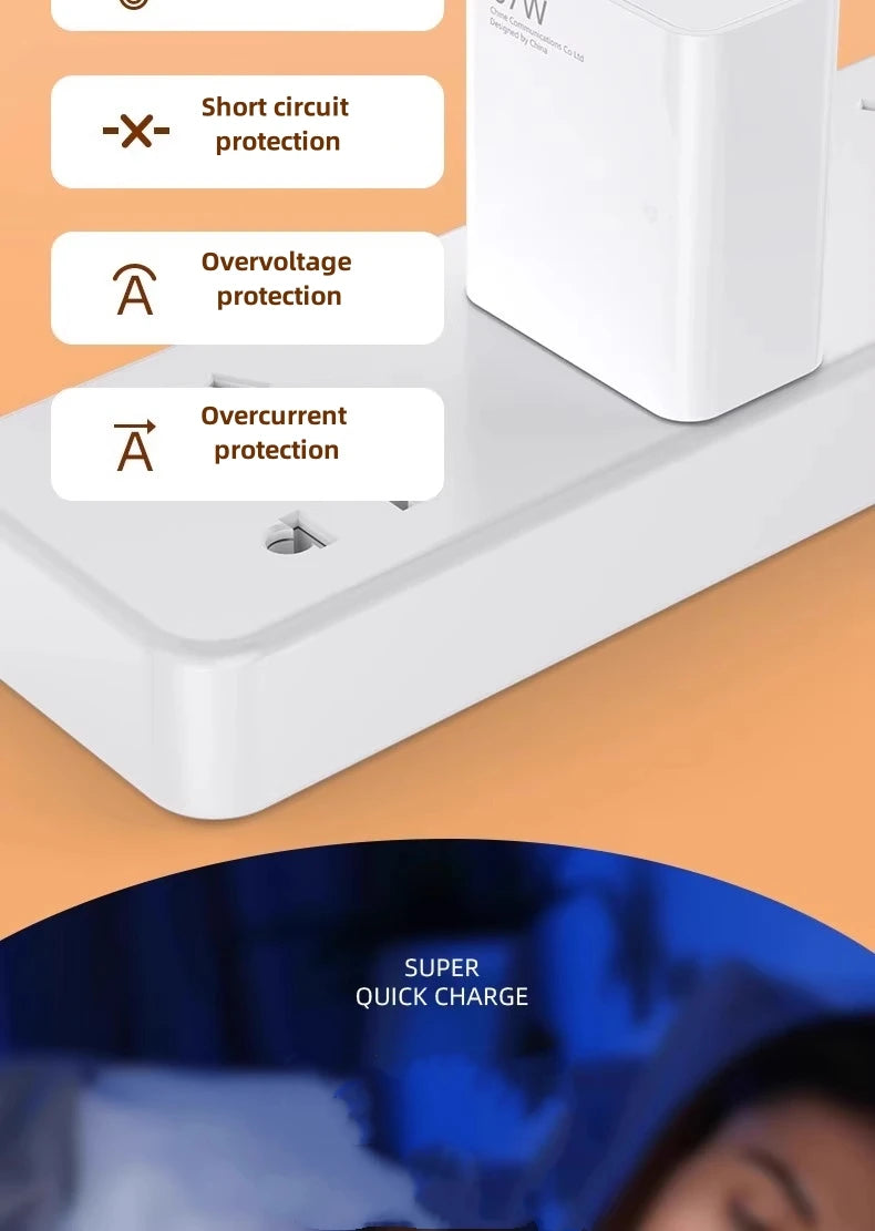 67W USB Fast Charger for xiaomi 14 13 12 11 10 Ultra Note 12T 13 Pro Turbo Quick Charge Type C USB Charging Cable Beauty World Shop