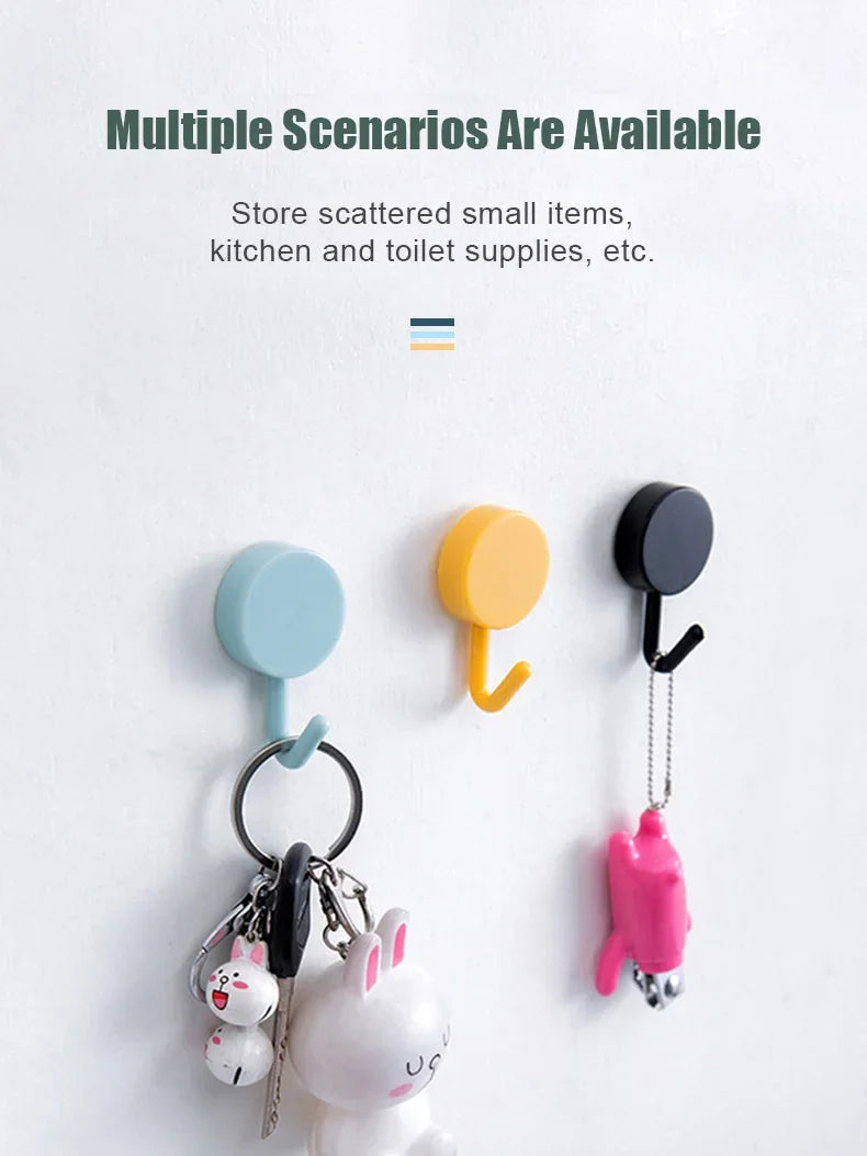 10PCS Self Adhesive Wall Hook Strong Without Drilling Coat Bag Bathroom Door Kitchen Towel Hanger Hooks Home Storage Accessories Beauty World Shop