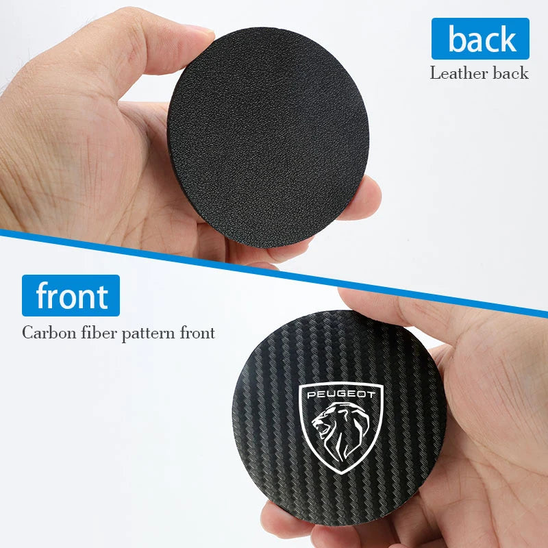 2Pcs Car coaster water anti slip pad silicone waterproof interior accessories For New Peugeot 206 208 207 3008 308 2008 107 508 Beauty World Shop