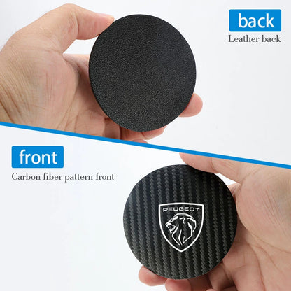 2Pcs Car coaster water anti slip pad silicone waterproof interior accessories For New Peugeot 206 208 207 3008 308 2008 107 508 Beauty World Shop