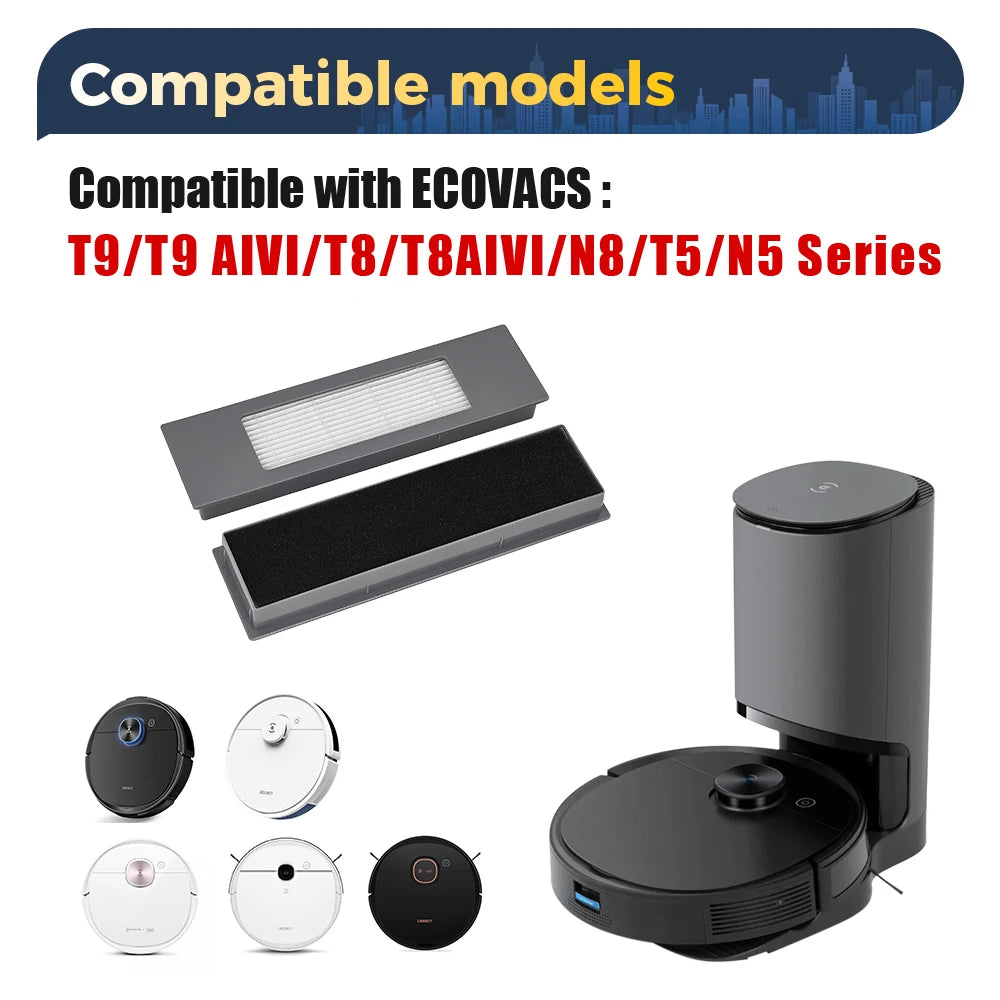 Accessories For ECOVACS Deebot T8 AIVI N8 Pro AIVI N9 N10 N10 Plus Side Brush,Main Brush,  Filter, Dust Bag,Hepa Filter Beauty World Shop