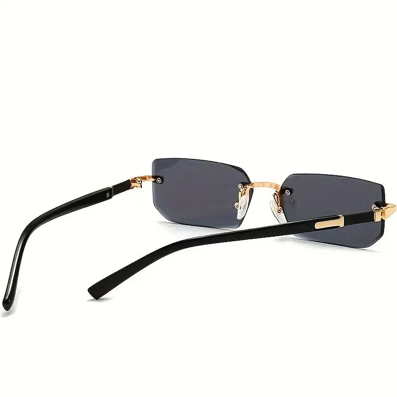 Rimless Sunglasses Rectangle Fashion Popular Women Men Shades Small Square Sun Glasses For Female male Summer Traveling Oculos Beauty World Shop