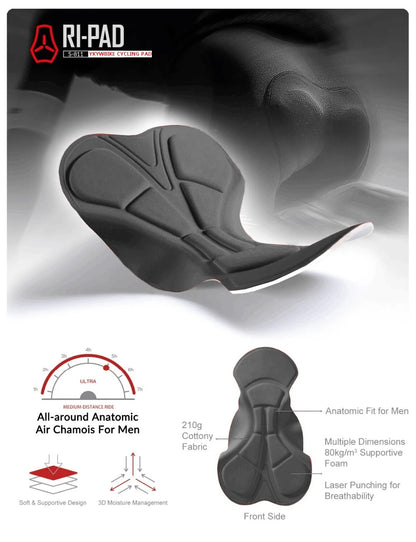 YKYWBIKE Cycling Bib Shorts Men Outdoor Wear Bike Ride 6 Hours Padded Riding Bib Tights Bicycle Men's Cycling Clothing Mtb Short Beauty World Shop