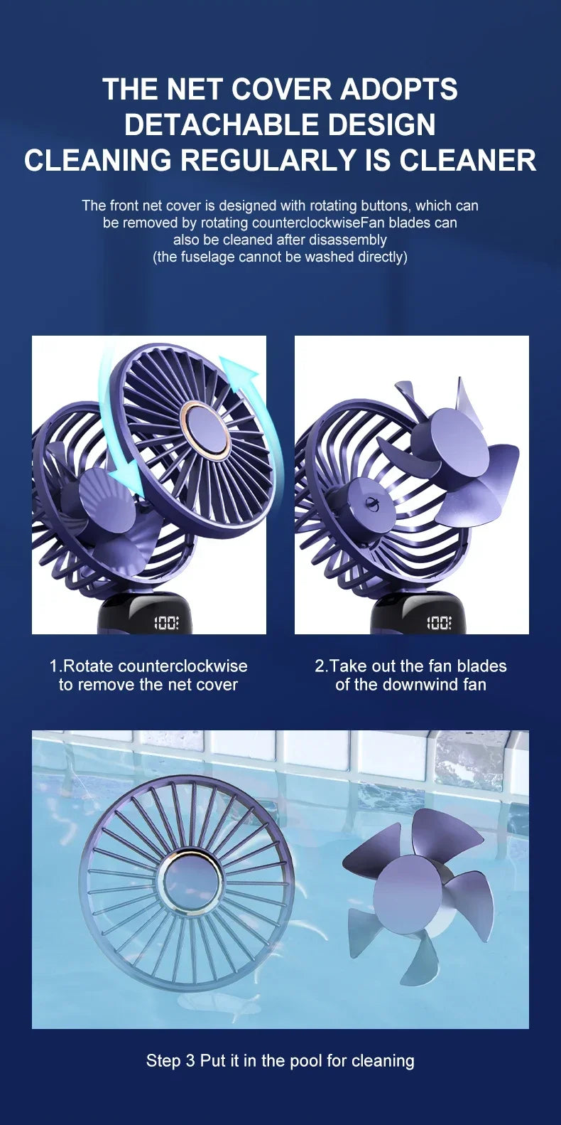 Handheld Mini Fan Foldable Portable Neck Hanging Fans 5 Speed USB Rechargeable Fan with Phone Stand and Display Screen 1800mAh Beauty World Shop